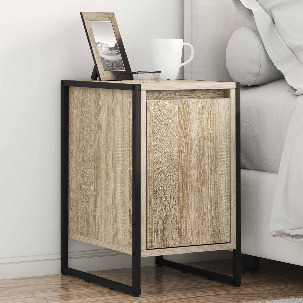 vidaXL Bedside Table Sonoma Oak 39.5 x 30 x 50 cm Engineered Wood