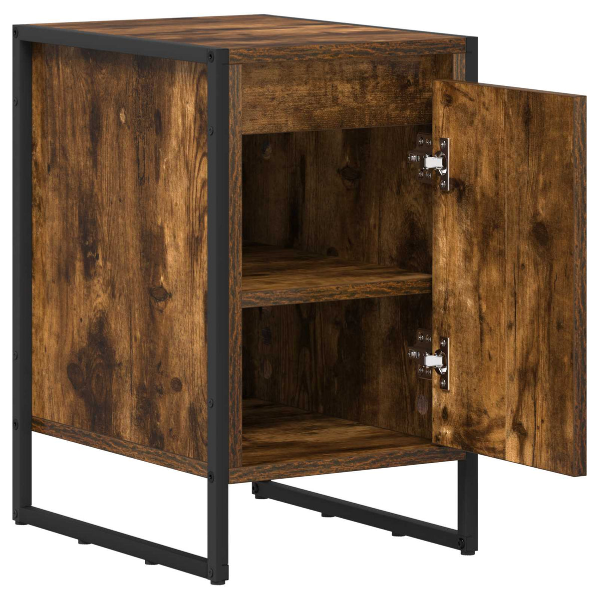 vidaXL Bedside Table Smoked Oak 39.5 x 30 x 50 cm Engineered Wood