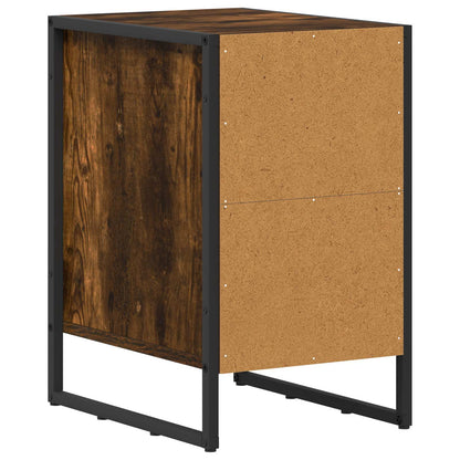 vidaXL Bedside Table Smoked Oak 39.5 x 30 x 50 cm Engineered Wood