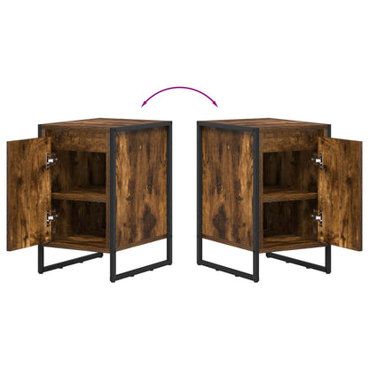 vidaXL Bedside Table Smoked Oak 39.5 x 30 x 50 cm Engineered Wood