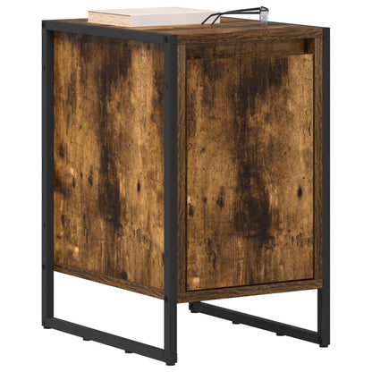vidaXL Bedside Table Smoked Oak 39.5 x 30 x 50 cm Engineered Wood