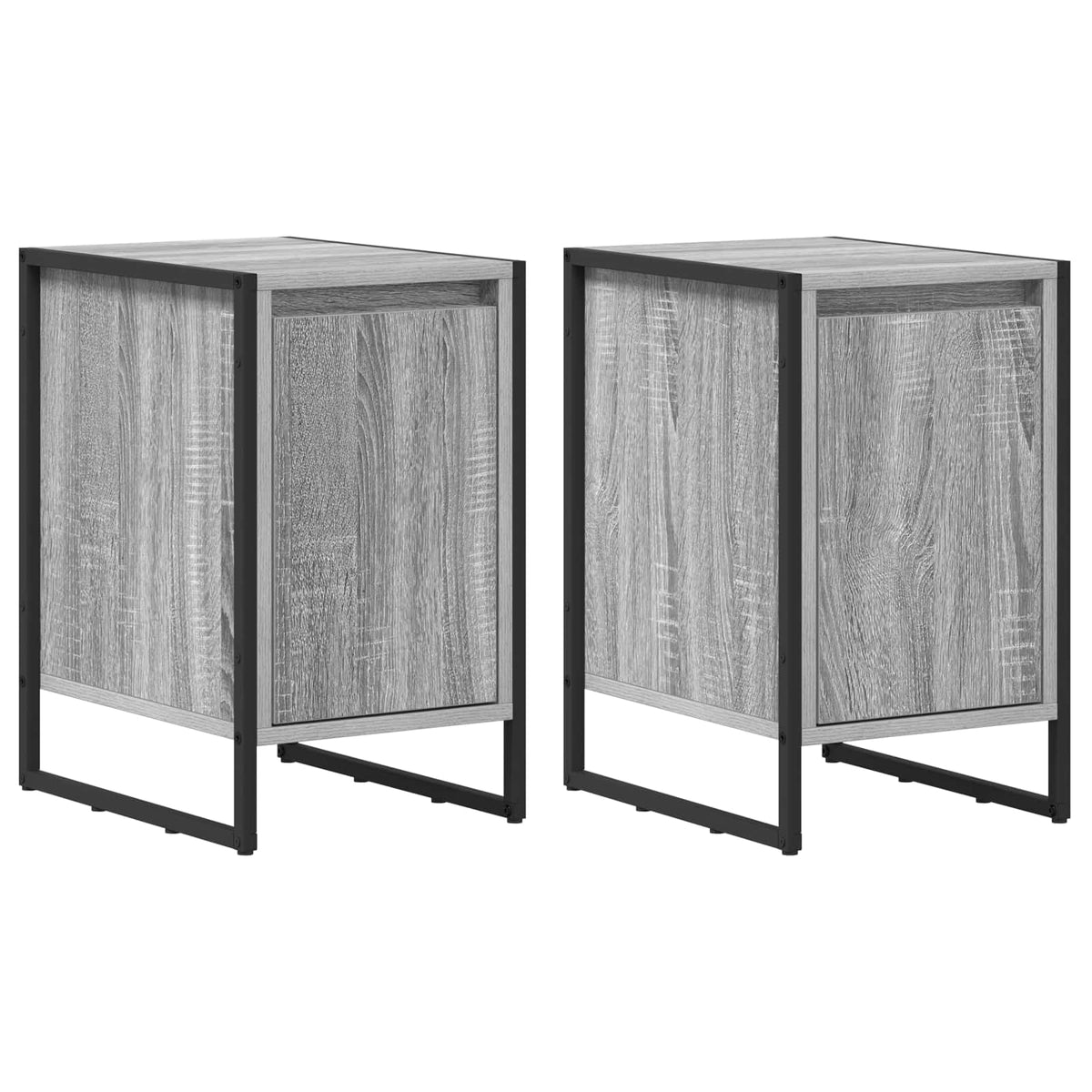 vidaXL Bedside Table 2 pcs Grey Sonoma 39.5 x 30 x 50 cm