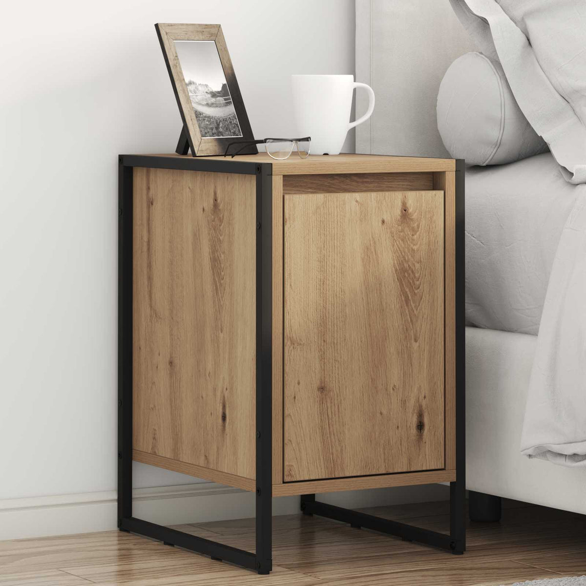 vidaXL Bedside Table Artisan Oak 39.5 x 30 x 50 cm Engineered Wood