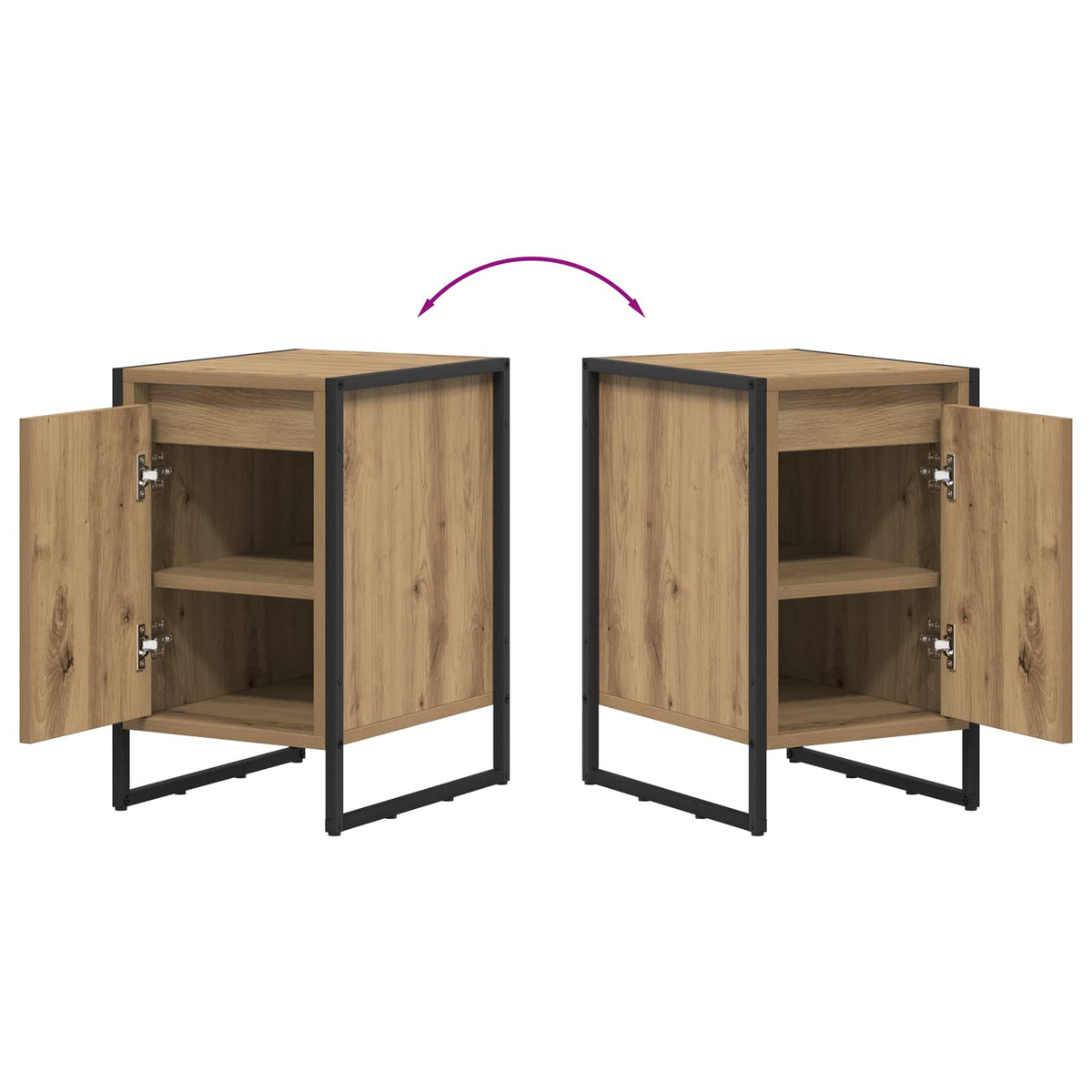 vidaXL Bedside Table Artisan Oak 39.5 x 30 x 50 cm Engineered Wood