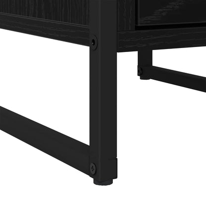 vidaXL Bedside Table Black Oak 39.5 x 30 x 50 cm Engineered Wood