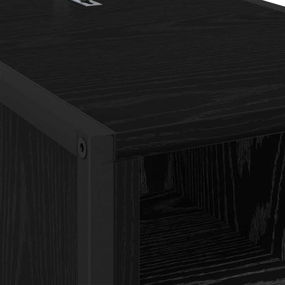 vidaXL Bedside Table 2 pcs Black Oak 39.5 x 30 x 50 cm Engineered Wood