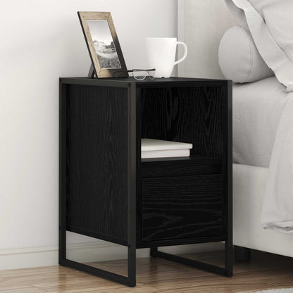 vidaXL Bedside Table 2 pcs Black Oak 39.5 x 30 x 50 cm Engineered Wood
