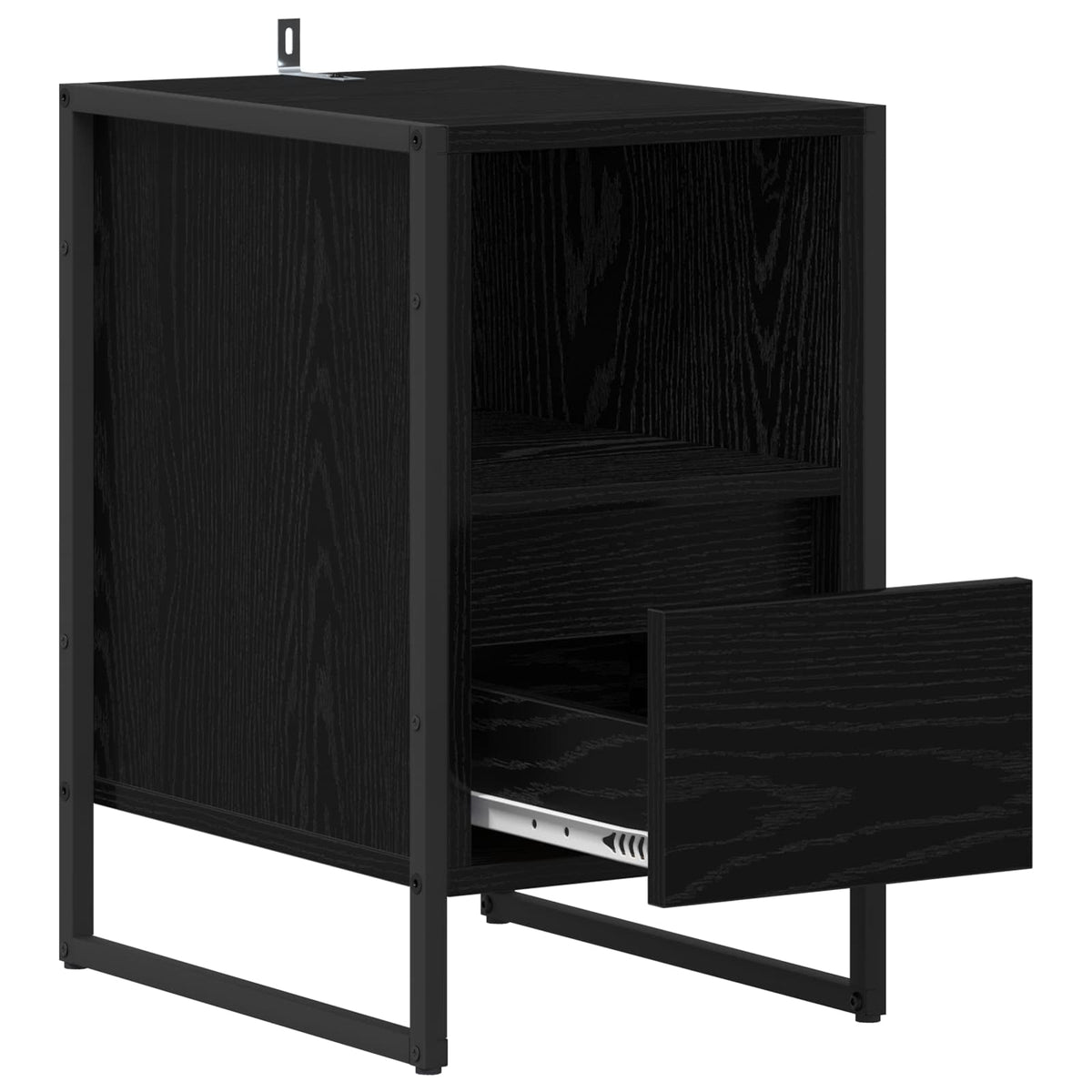 vidaXL Bedside Table 2 pcs Black Oak 39.5 x 30 x 50 cm Engineered Wood