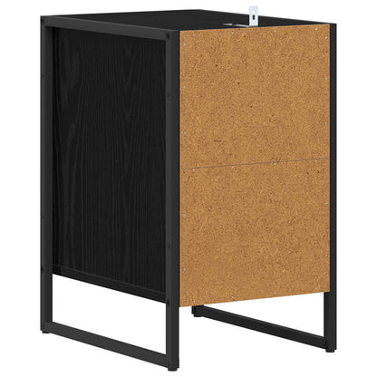 vidaXL Bedside Table 2 pcs Black Oak 39.5 x 30 x 50 cm Engineered Wood