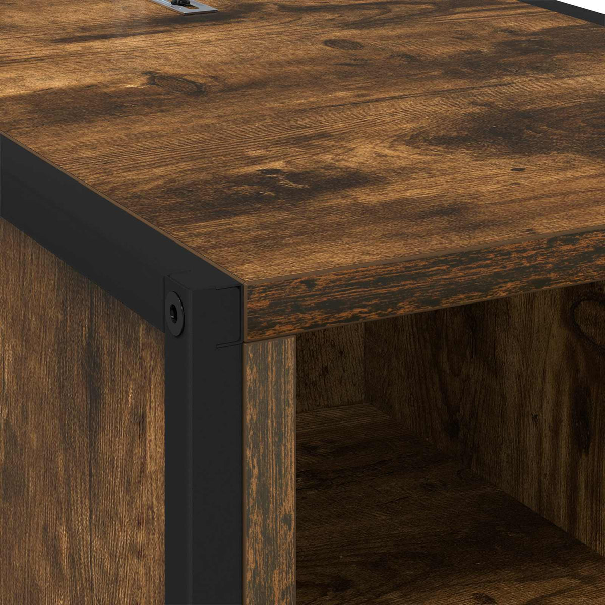 vidaXL Bedside Table Smoked Oak 39.5 x 30 x 50 cm Engineered Wood