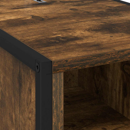 vidaXL Bedside Table Smoked Oak 39.5 x 30 x 50 cm Engineered Wood
