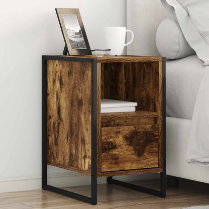 vidaXL Bedside Table Smoked Oak 39.5 x 30 x 50 cm Engineered Wood