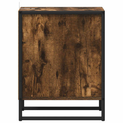 vidaXL Bedside Table Smoked Oak 39.5 x 30 x 50 cm Engineered Wood