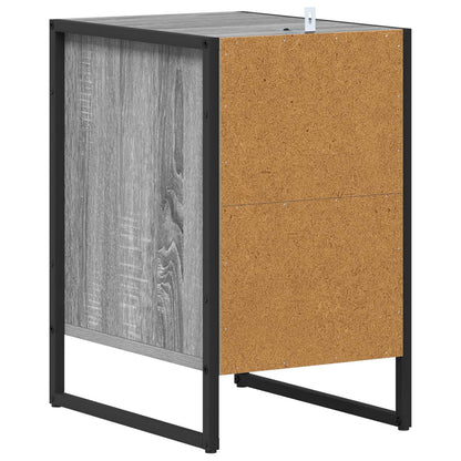 vidaXL Bedside Table Grey Sonoma 39.5 x 30 x 50 cm Engineered Wood