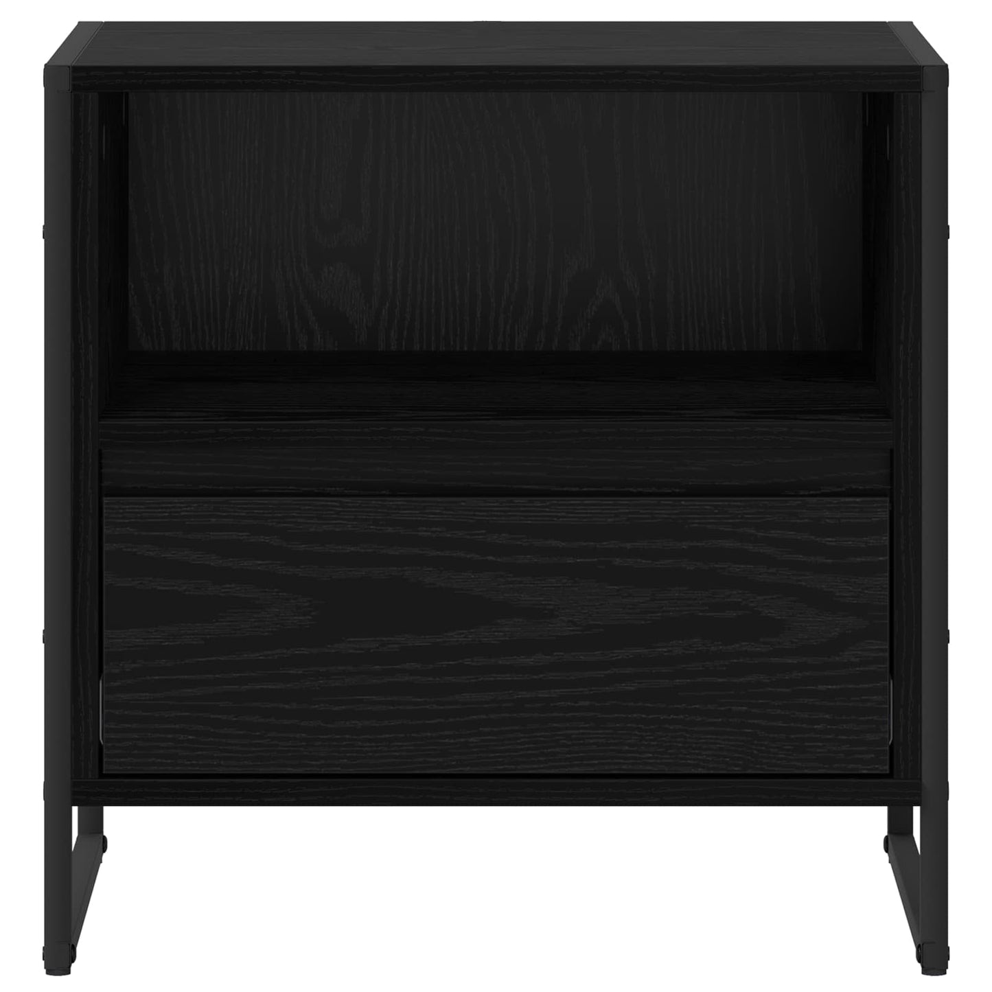 vidaXL Bedside Table Black Oak 50 x 39.5 x 50 cm Engineered Wood
