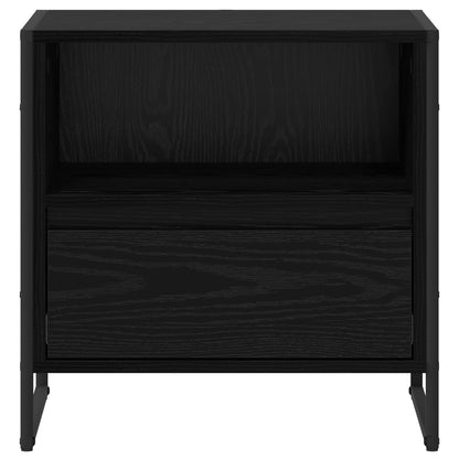 vidaXL Bedside Table Black Oak 50 x 39.5 x 50 cm Engineered Wood