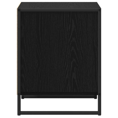 vidaXL Bedside Table Black Oak 50 x 39.5 x 50 cm Engineered Wood