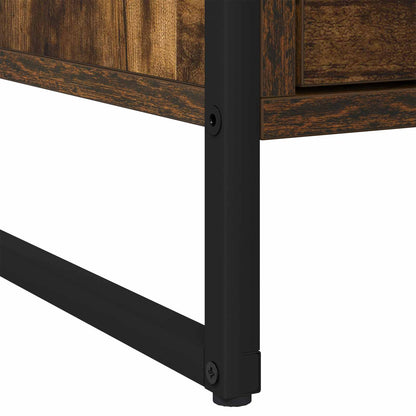 vidaXL Bedside Table Smoked Oak 50 x 39.5 x 50 cm Engineered Wood