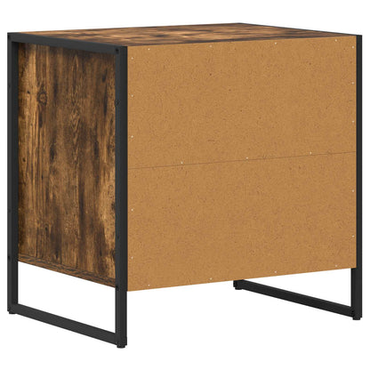 vidaXL Bedside Table Smoked Oak 50 x 39.5 x 50 cm Engineered Wood