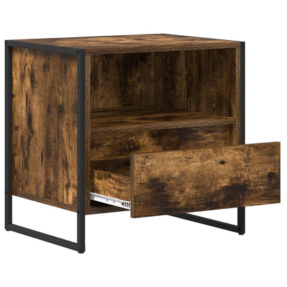 vidaXL Bedside Table Smoked Oak 50 x 39.5 x 50 cm Engineered Wood