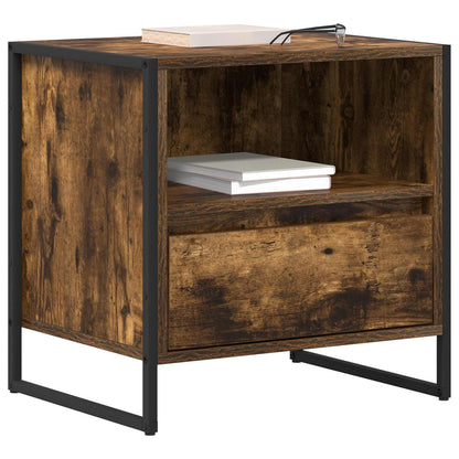 vidaXL Bedside Table Smoked Oak 50 x 39.5 x 50 cm Engineered Wood