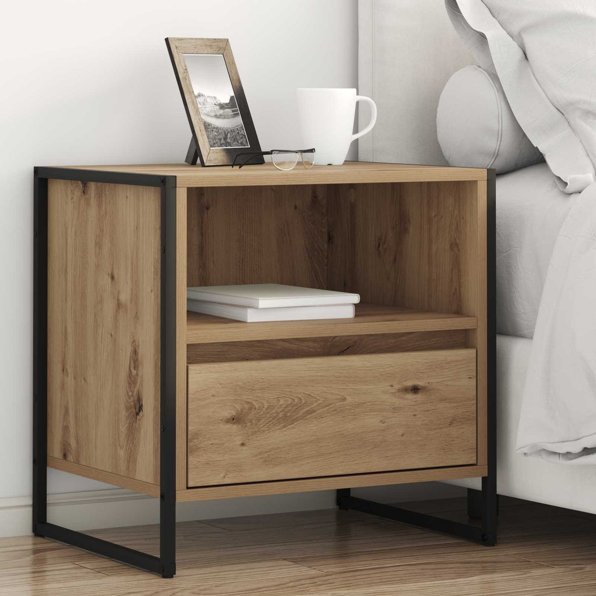 vidaXL Bedside Table 2 pcs Artisan Oak 50 x 39.5 x 50 cm