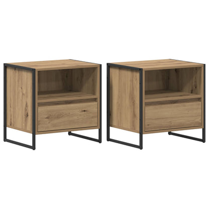 vidaXL Bedside Table 2 pcs Artisan Oak 50 x 39.5 x 50 cm