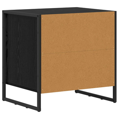 vidaXL Bedside Table Black Oak 50 x 39.5 x 50 cm Engineered Wood