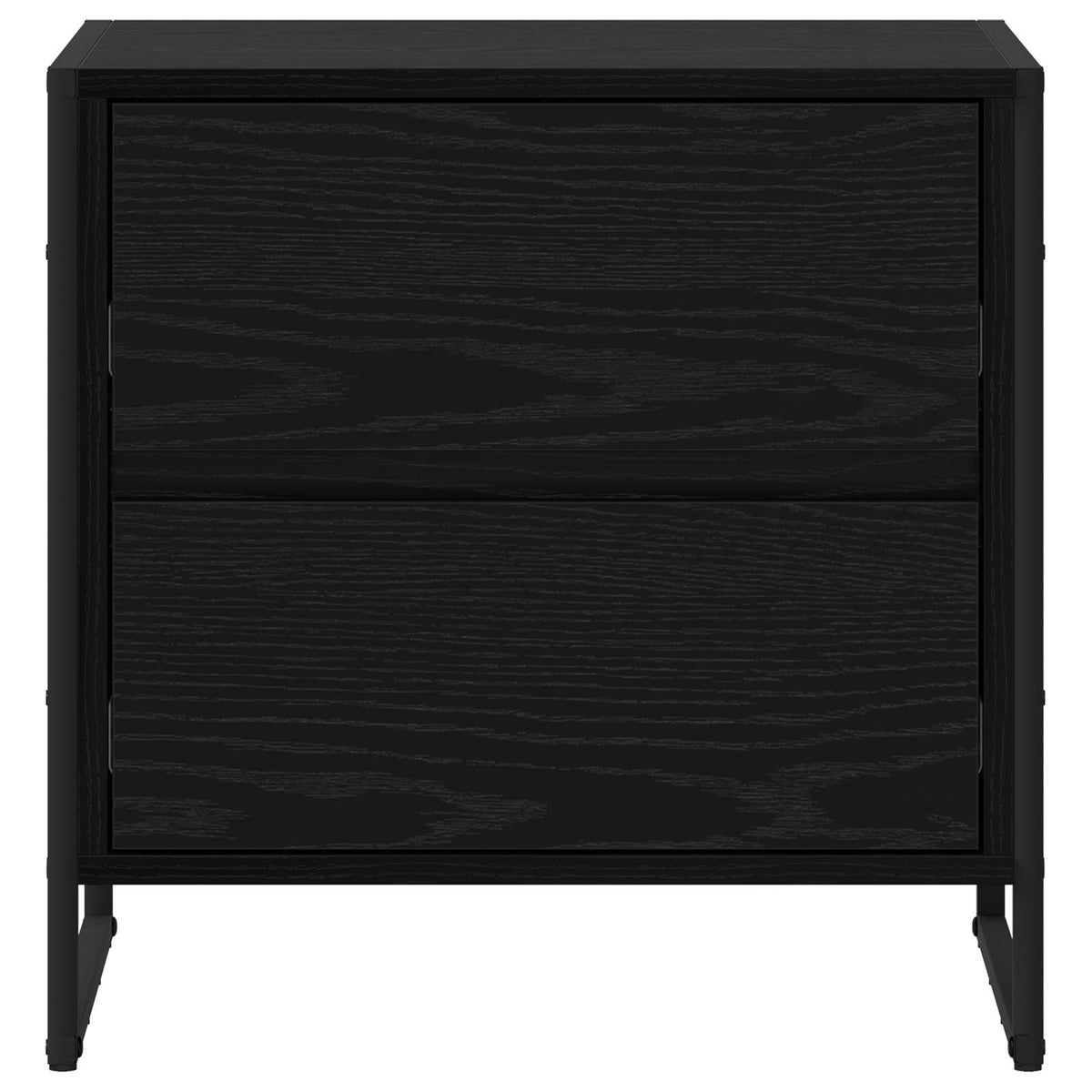 vidaXL Bedside Table Black Oak 50 x 39.5 x 50 cm Engineered Wood