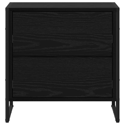 vidaXL Bedside Table Black Oak 50 x 39.5 x 50 cm Engineered Wood