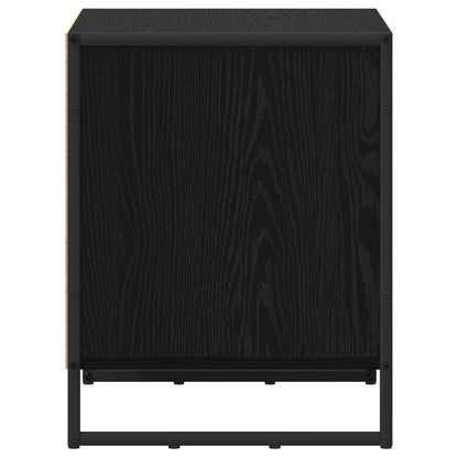 vidaXL Bedside Table Black Oak 50 x 39.5 x 50 cm Engineered Wood