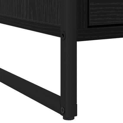vidaXL Bedside Table 2 pcs Black Oak 50 x 39.5 x 50 cm Engineered Wood