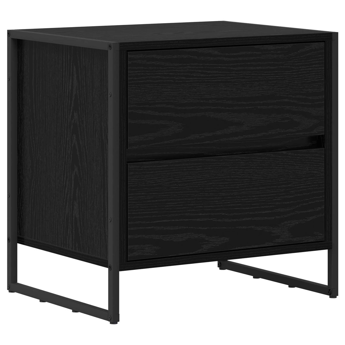 vidaXL Bedside Table 2 pcs Black Oak 50 x 39.5 x 50 cm Engineered Wood