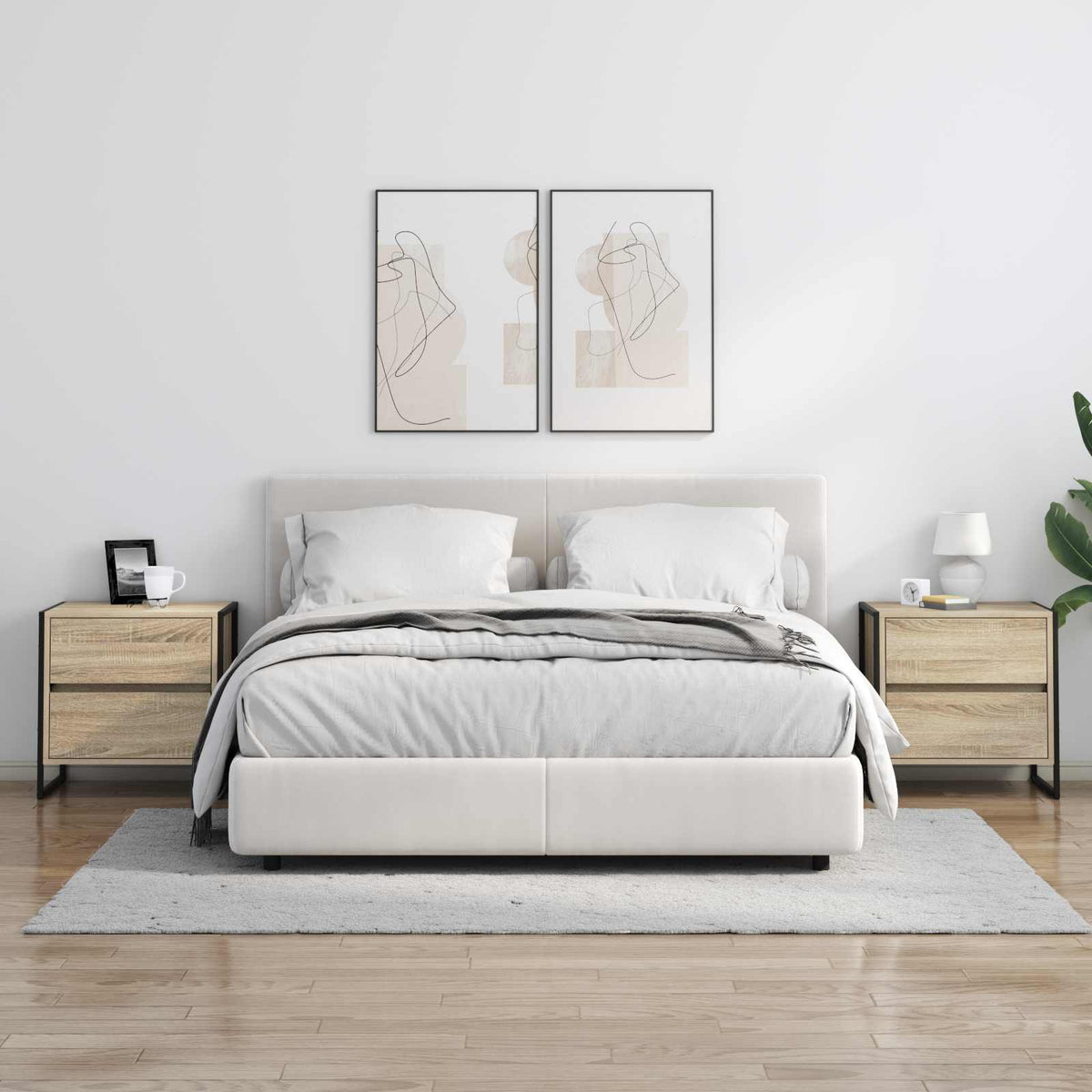 vidaXL Bedside Table Sonoma Oak 50 x 39.5 x 50 cm Engineered Wood