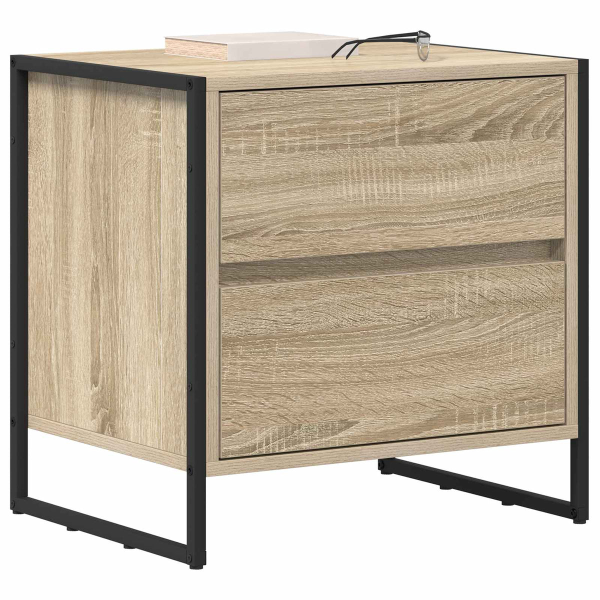 vidaXL Bedside Table Sonoma Oak 50 x 39.5 x 50 cm Engineered Wood