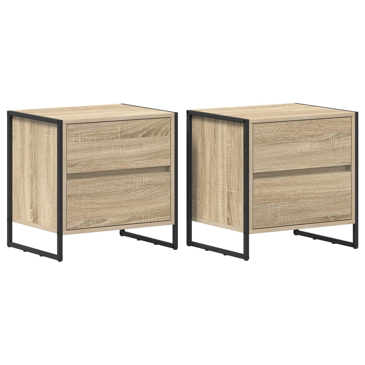 vidaXL Bedside Table 2 pcs Sonoma Oak 50 x 39.5 x 50 cm
