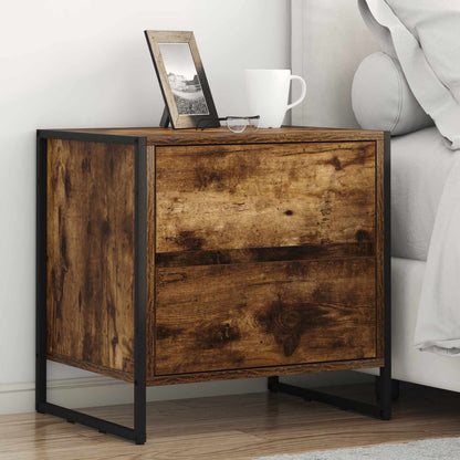 vidaXL Bedside Table Smoked Oak 50 x 39.5 x 50 cm Engineered Wood