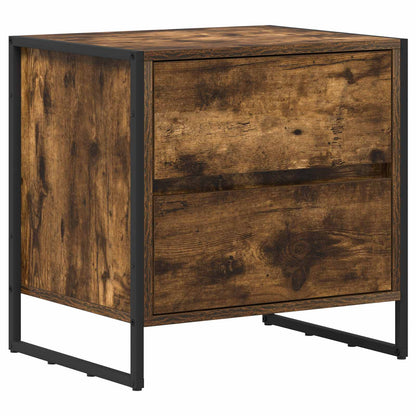 vidaXL Bedside Table Smoked Oak 50 x 39.5 x 50 cm Engineered Wood