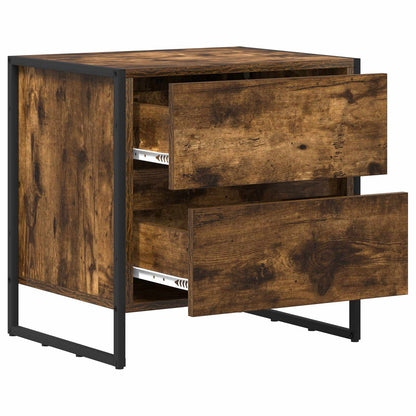 vidaXL Bedside Table Smoked Oak 50 x 39.5 x 50 cm Engineered Wood