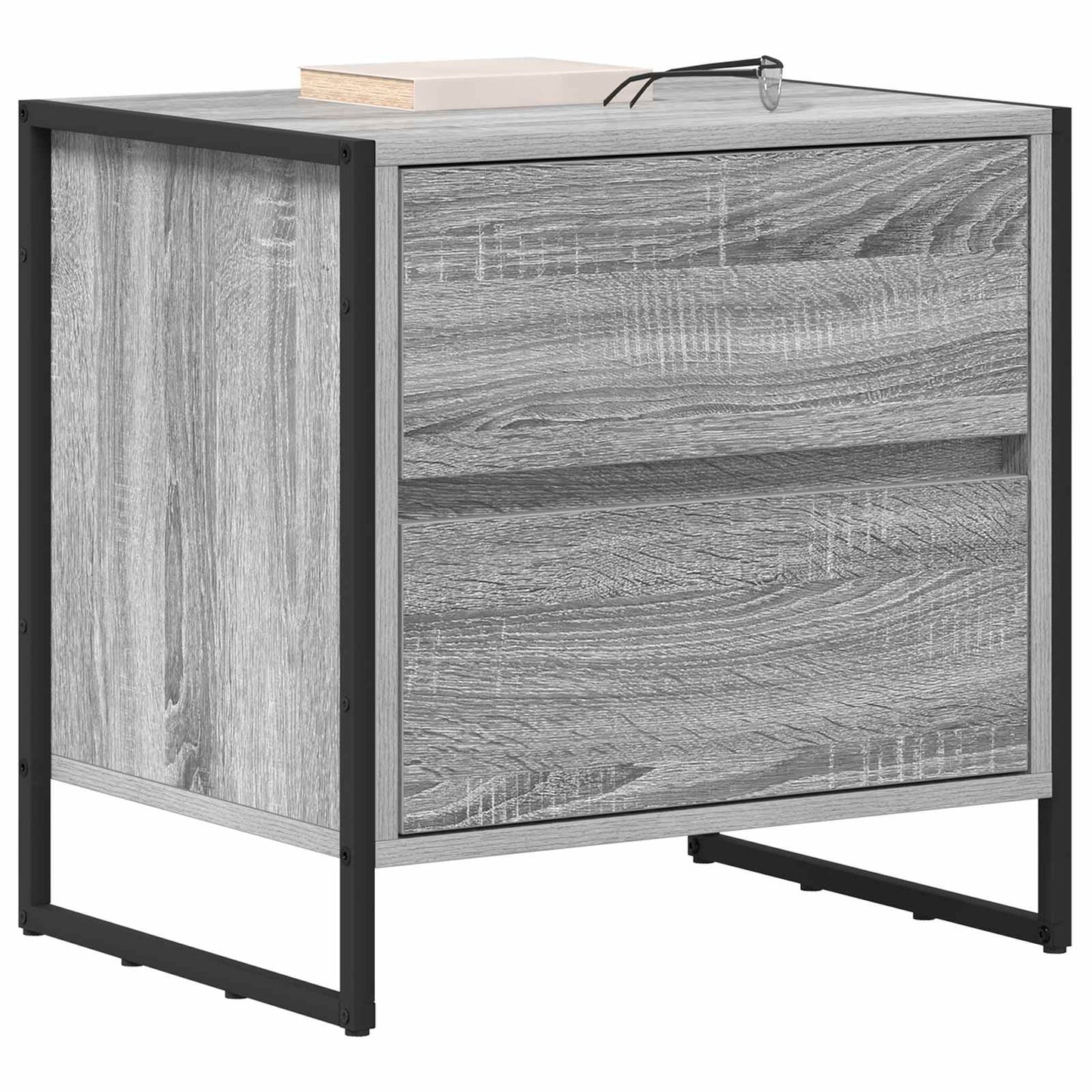vidaXL Bedside Table Grey Sonoma 50 x 39.5 x 50 cm Engineered Wood