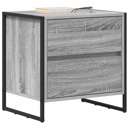 vidaXL Bedside Table Grey Sonoma 50 x 39.5 x 50 cm Engineered Wood