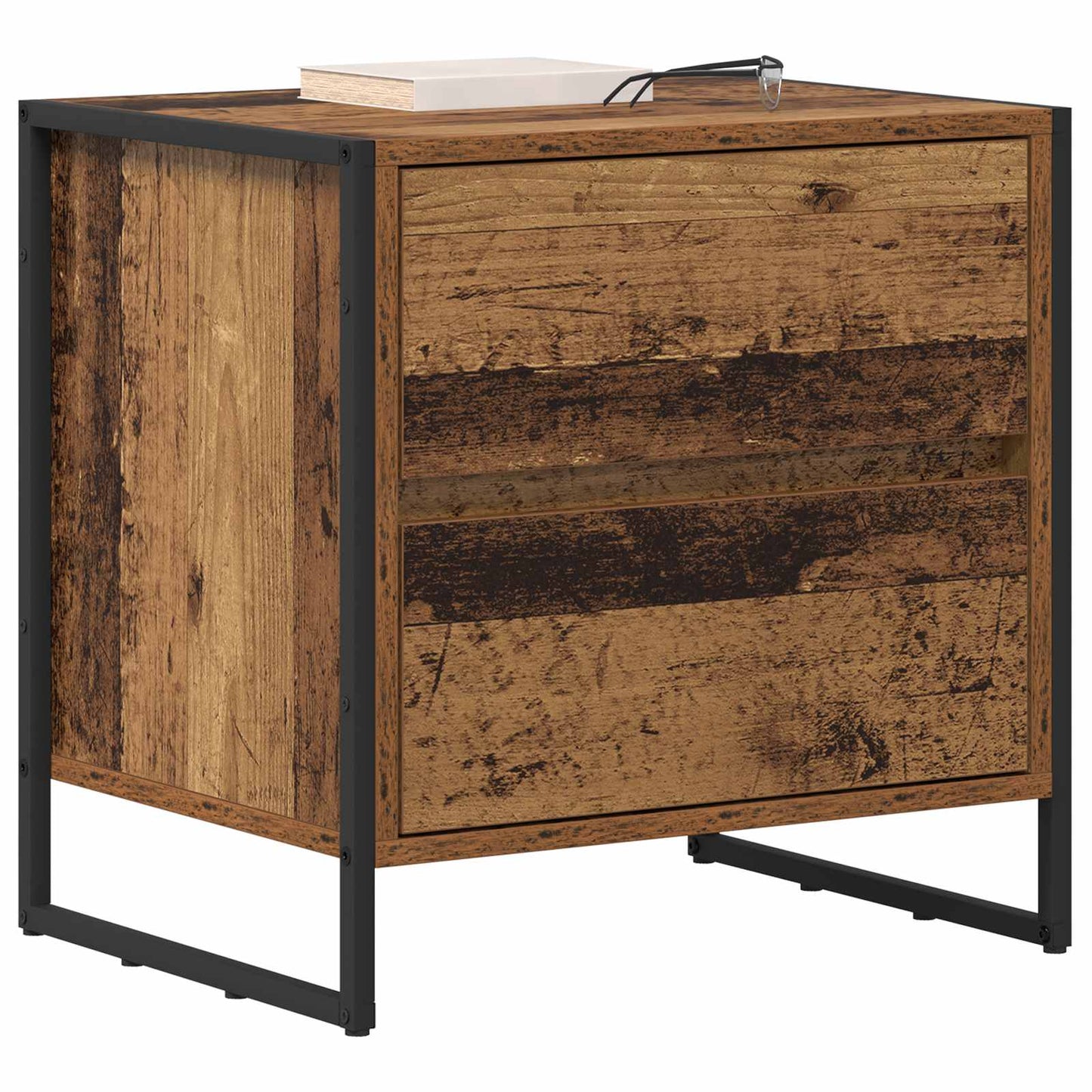 vidaXL Bedside Table 2 pcs Old Wood 50 x 39.5 x 50 cm Engineered Wood