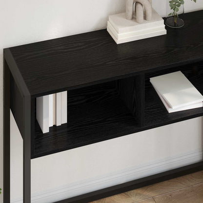 vidaXL End Table Black Oak 100 x 36 x 75 cm Engineered Wood