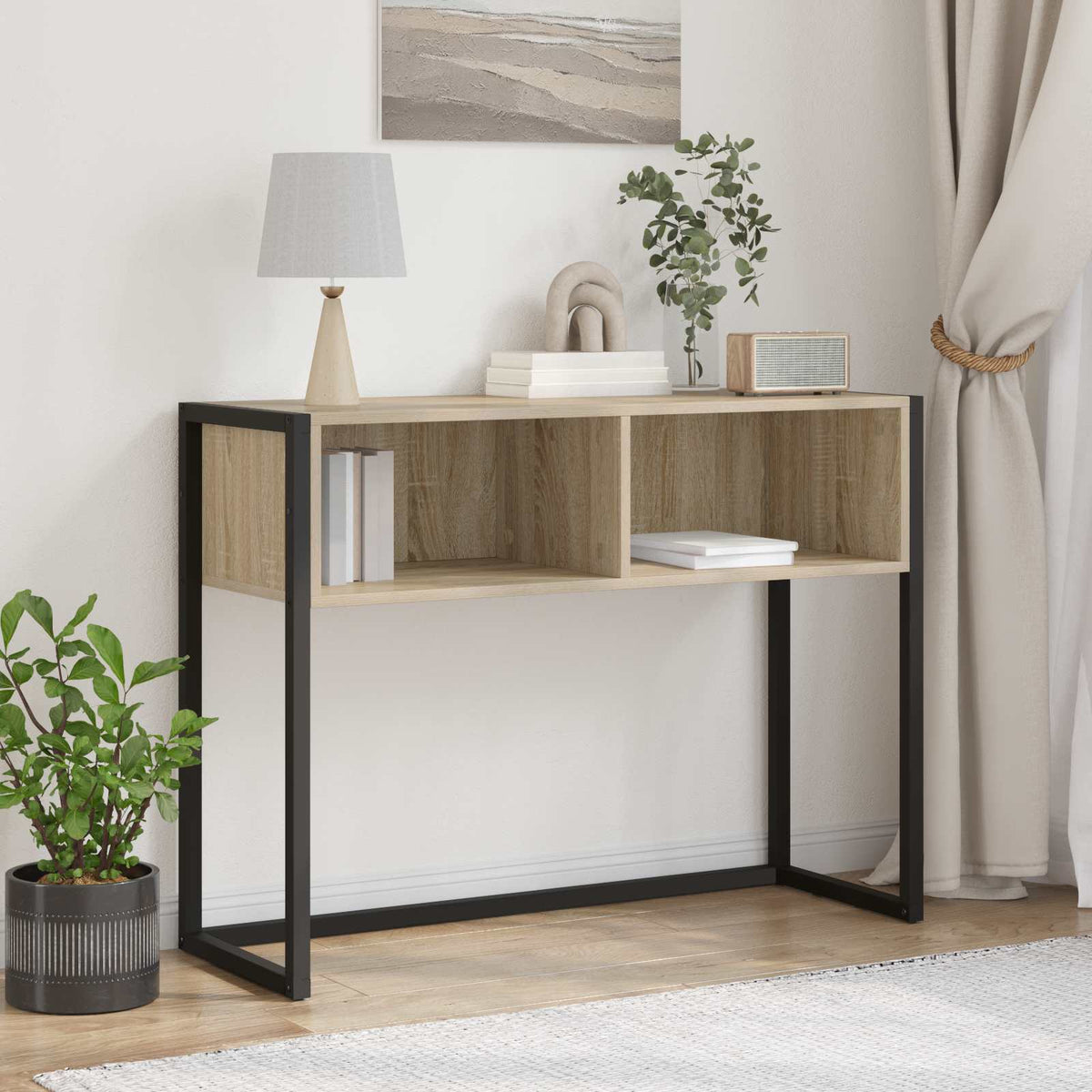 vidaXL End Table Sonoma Oak 100 x 36 x 75 cm Engineered Wood