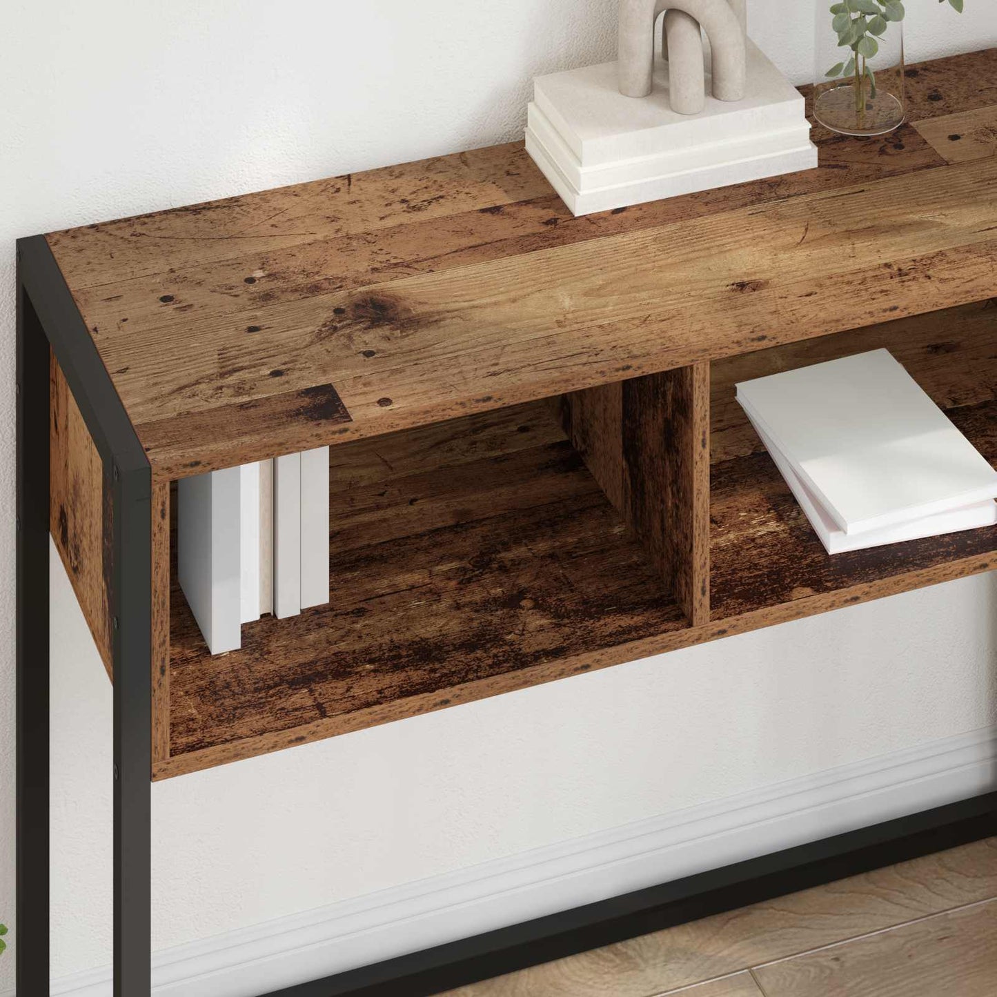 vidaXL End Table Old Wood 100 x 36 x 75 cm Engineered Wood