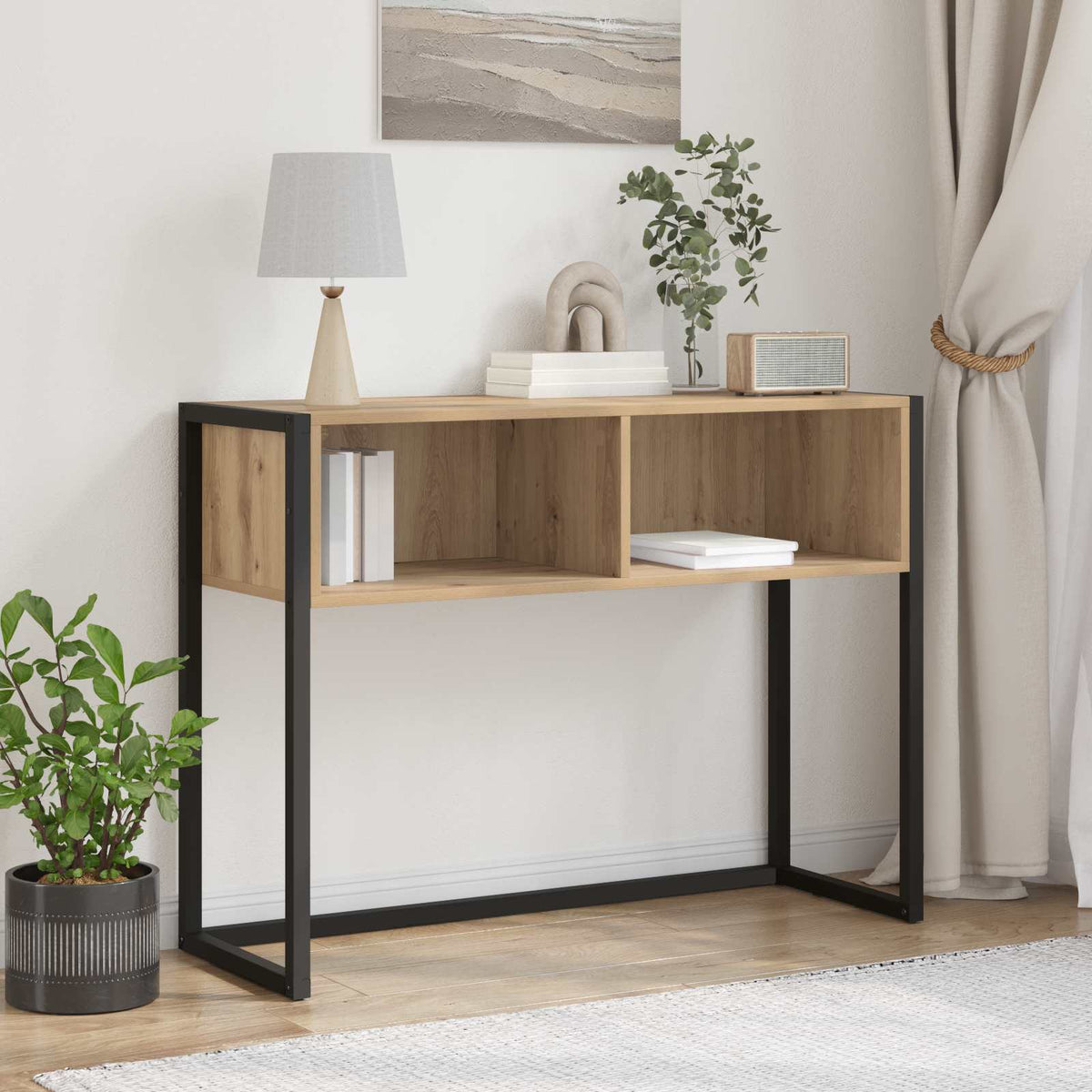 vidaXL End Table Artisan Oak 100 x 36 x 75 cm Engineered Wood