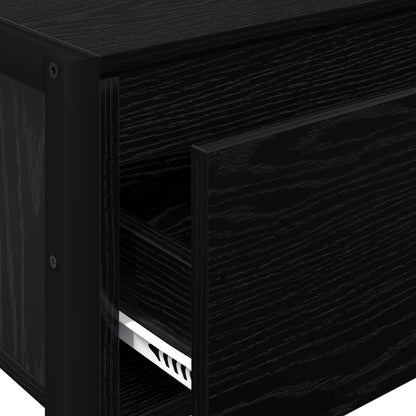 vidaXL End Table Black Oak 100 x 36 x 75 cm Engineered Wood