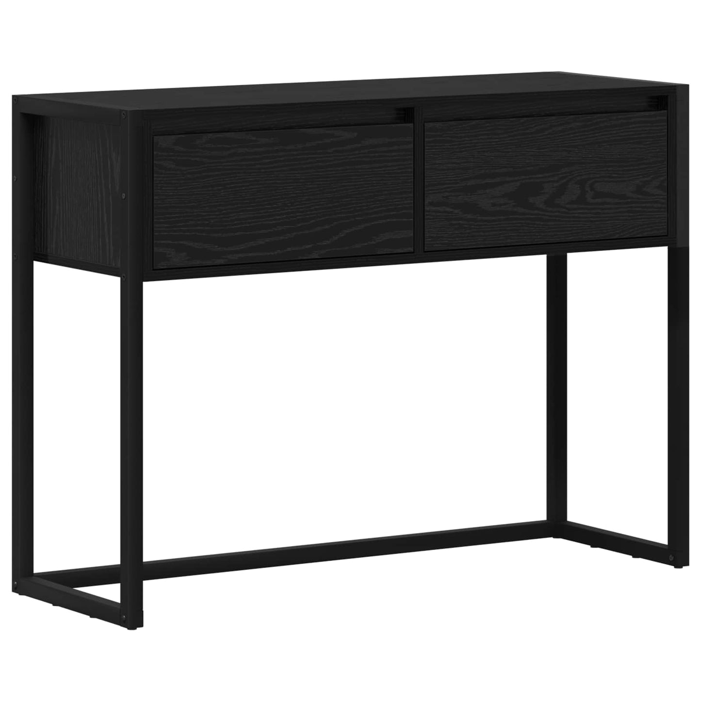 vidaXL End Table Black Oak 100 x 36 x 75 cm Engineered Wood
