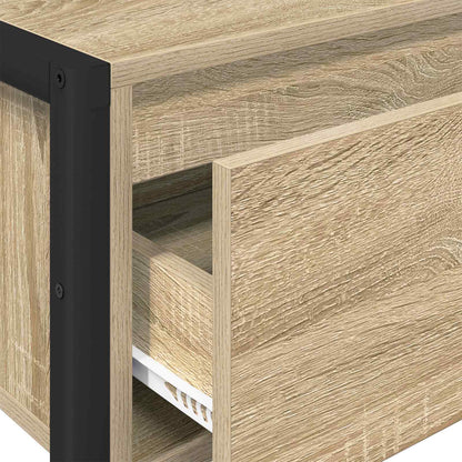 vidaXL End Table with Drawer Sonoma 100 x 36 x 75 cm Engineered Wood