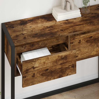 vidaXL End Table Smoke Oak 100 x 36 x 75 cm Engineered Wood
